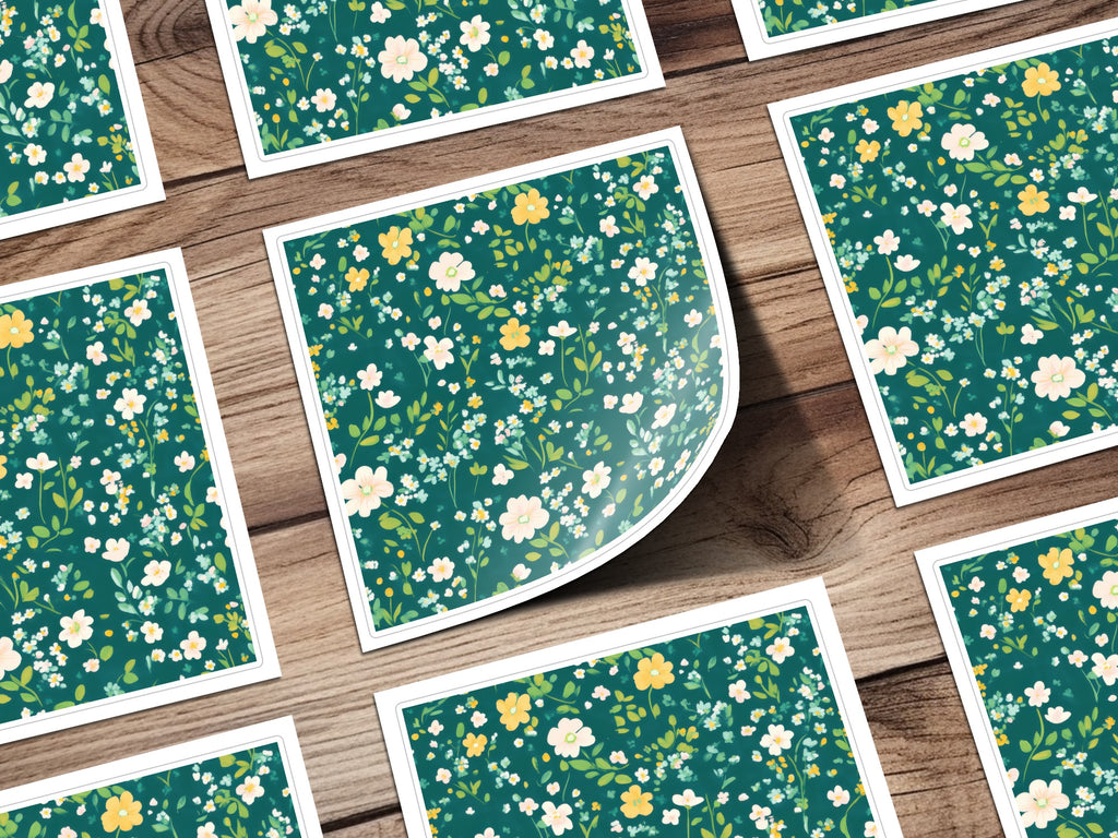 Retro Floral Pattern Sticker Set for Home Decor