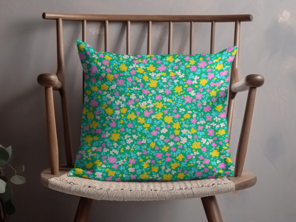 Vibrant Floral Pattern Decorative Pillow Perfect for Home