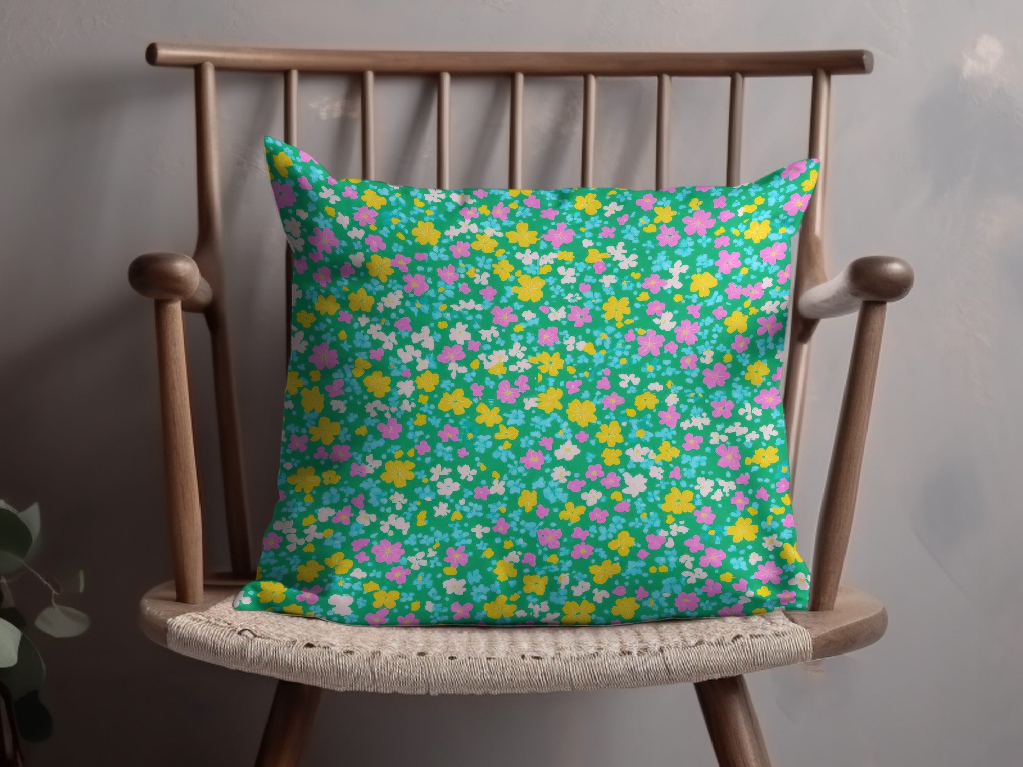 Vibrant Floral Pattern Decorative Pillow Perfect for Home