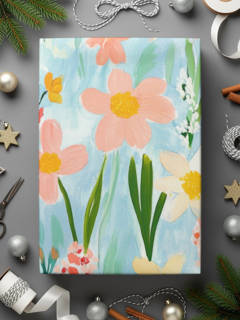 Vibrant Hand-Painted Floral Design Wall Art Decor