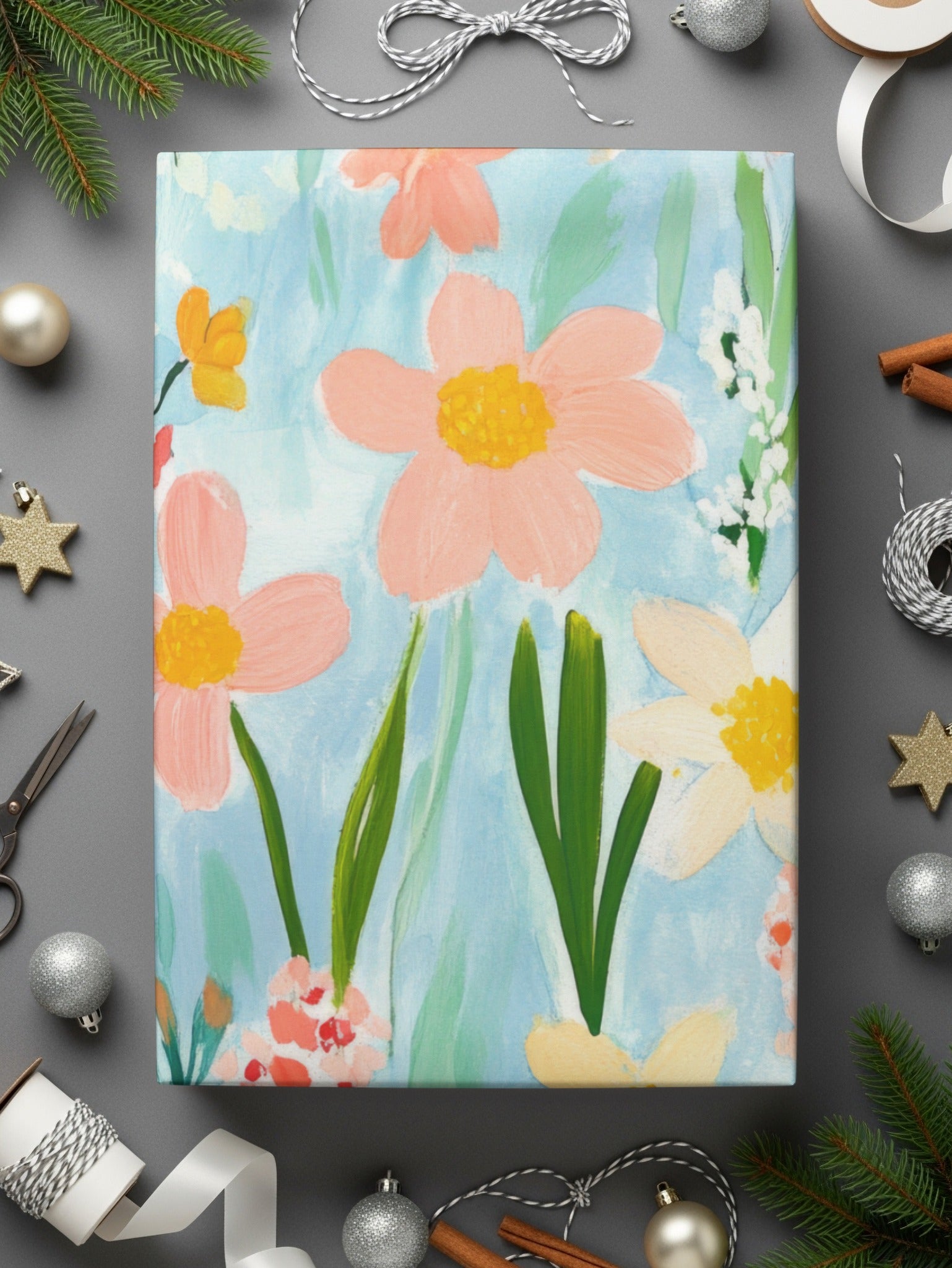 Vibrant Hand-Painted Floral Design Wall Art Decor