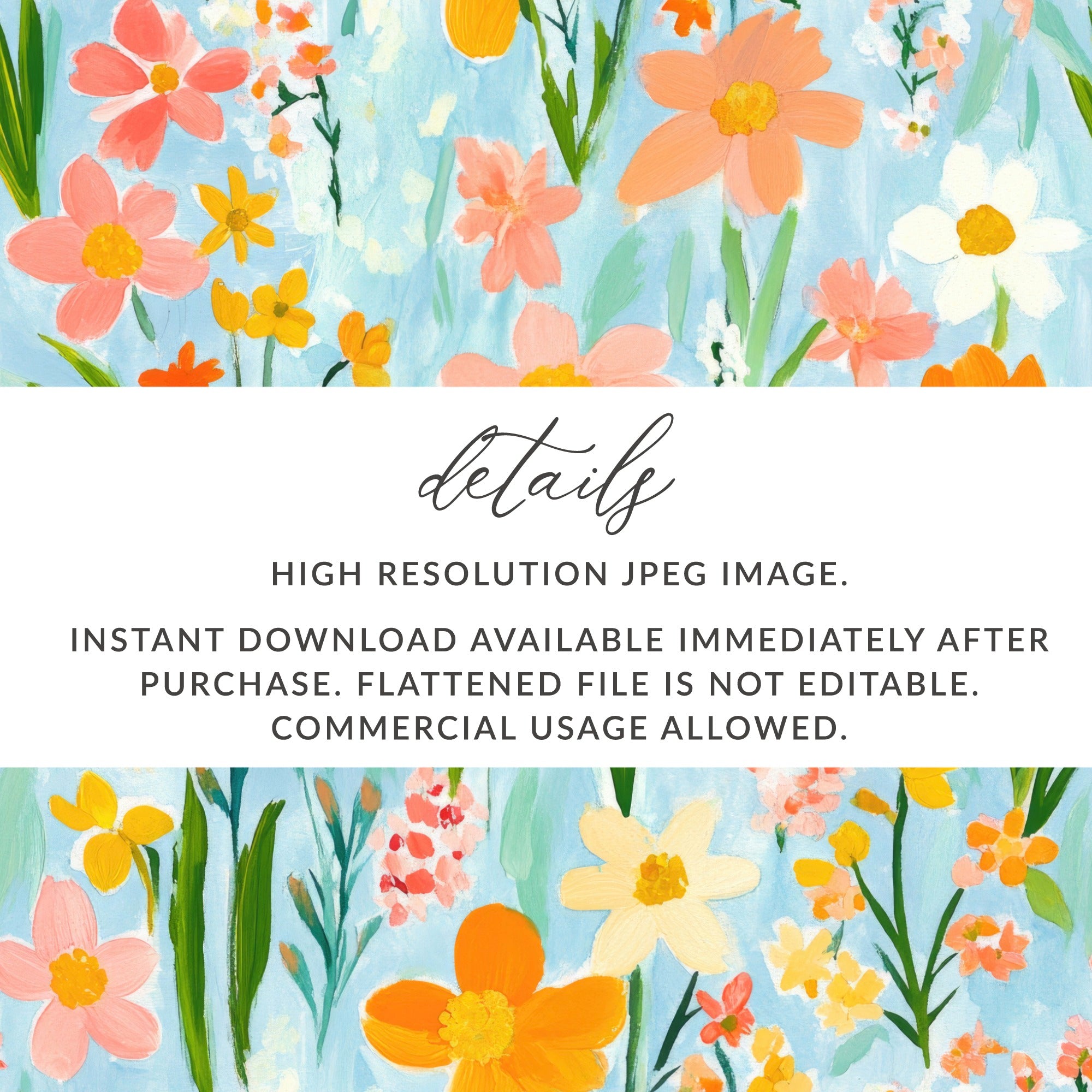 High Resolution Floral JPEG Instant Download Image