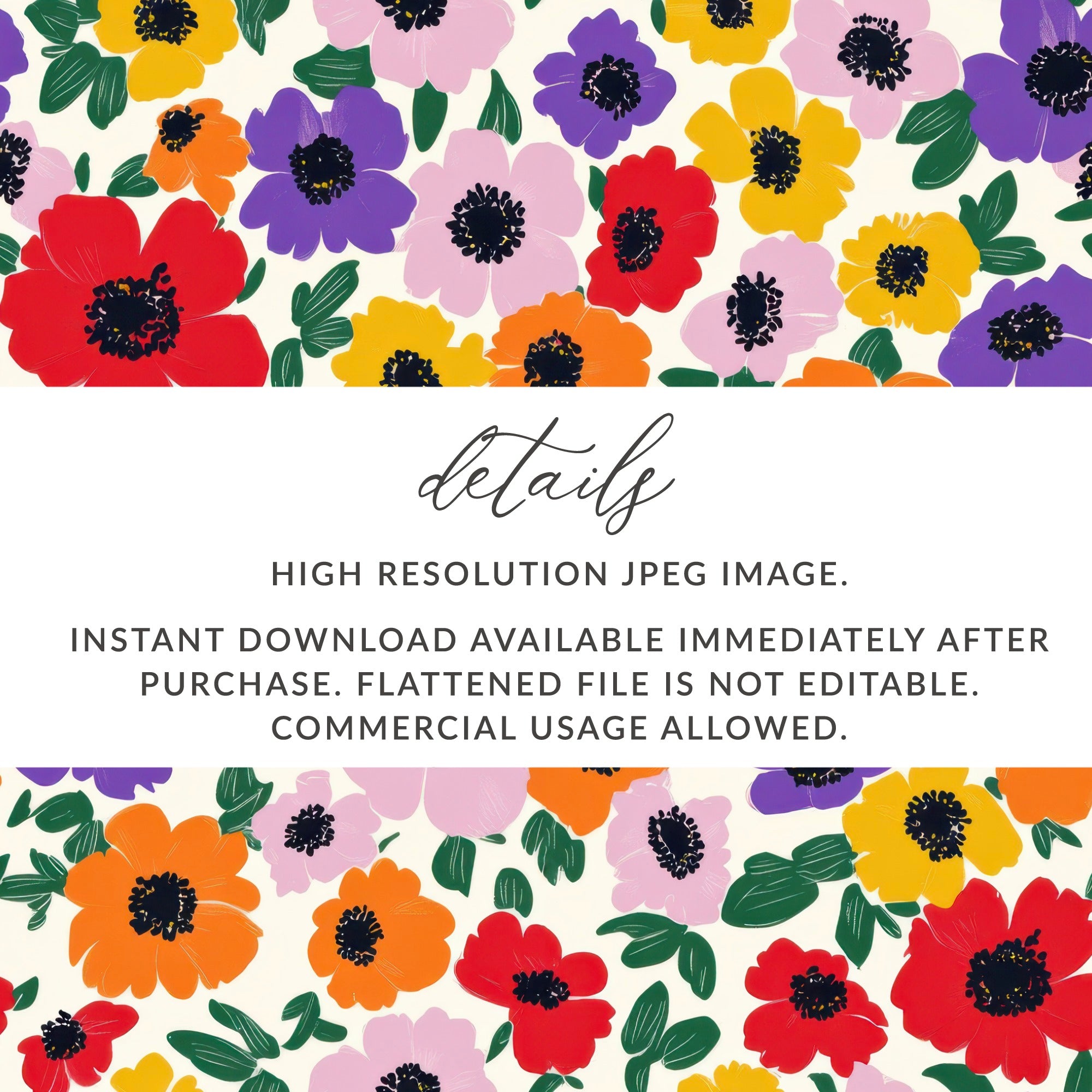 Colorful Floral Pattern High Resolution JPEG Image