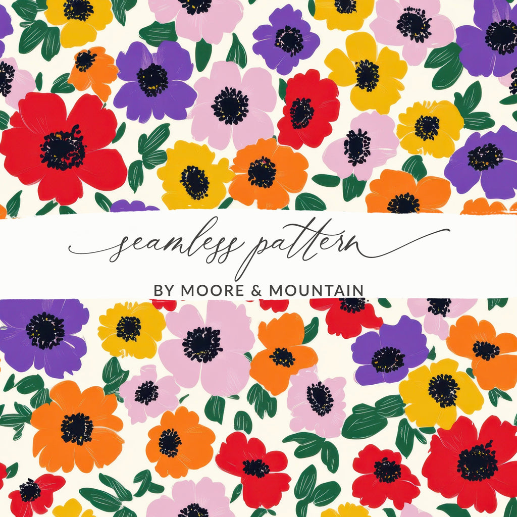 Colorful Floral Seamless Pattern by Moore & Mountain