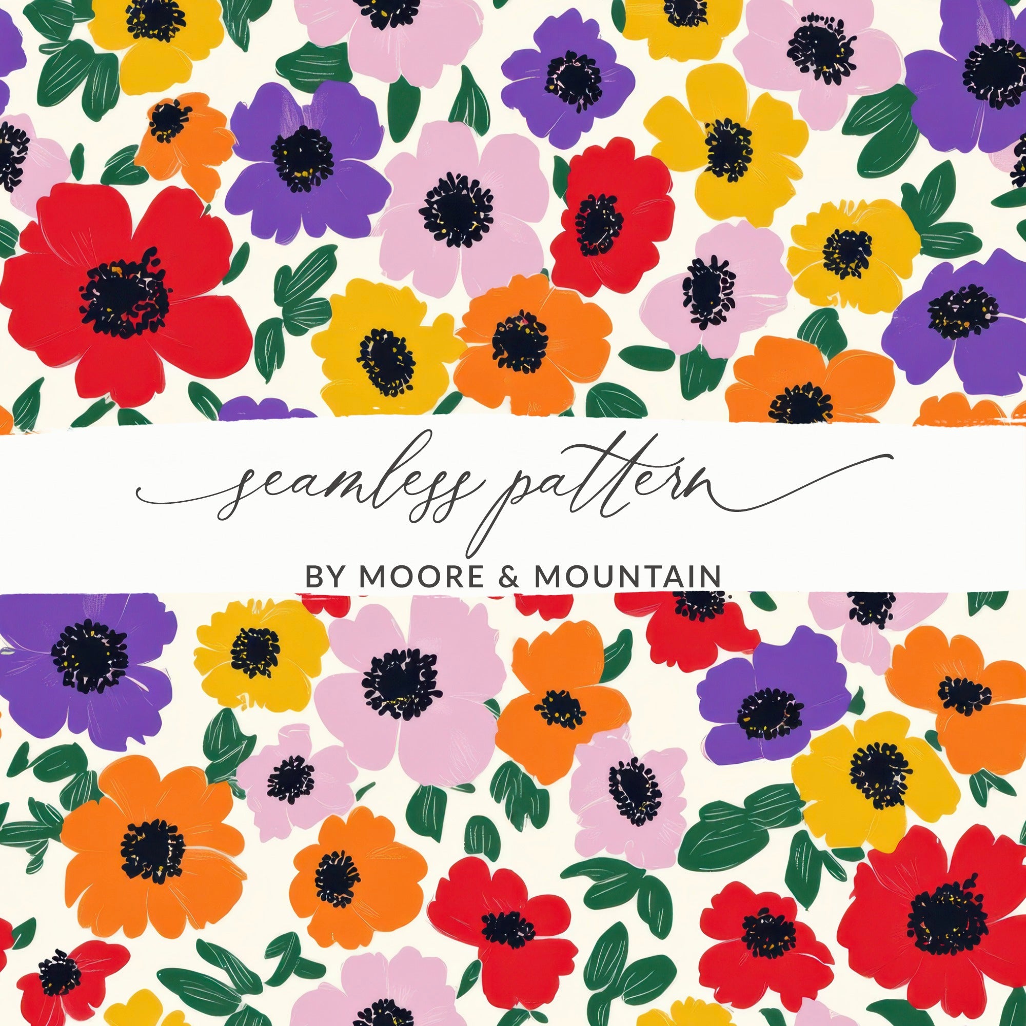 Colorful Floral Seamless Pattern by Moore & Mountain