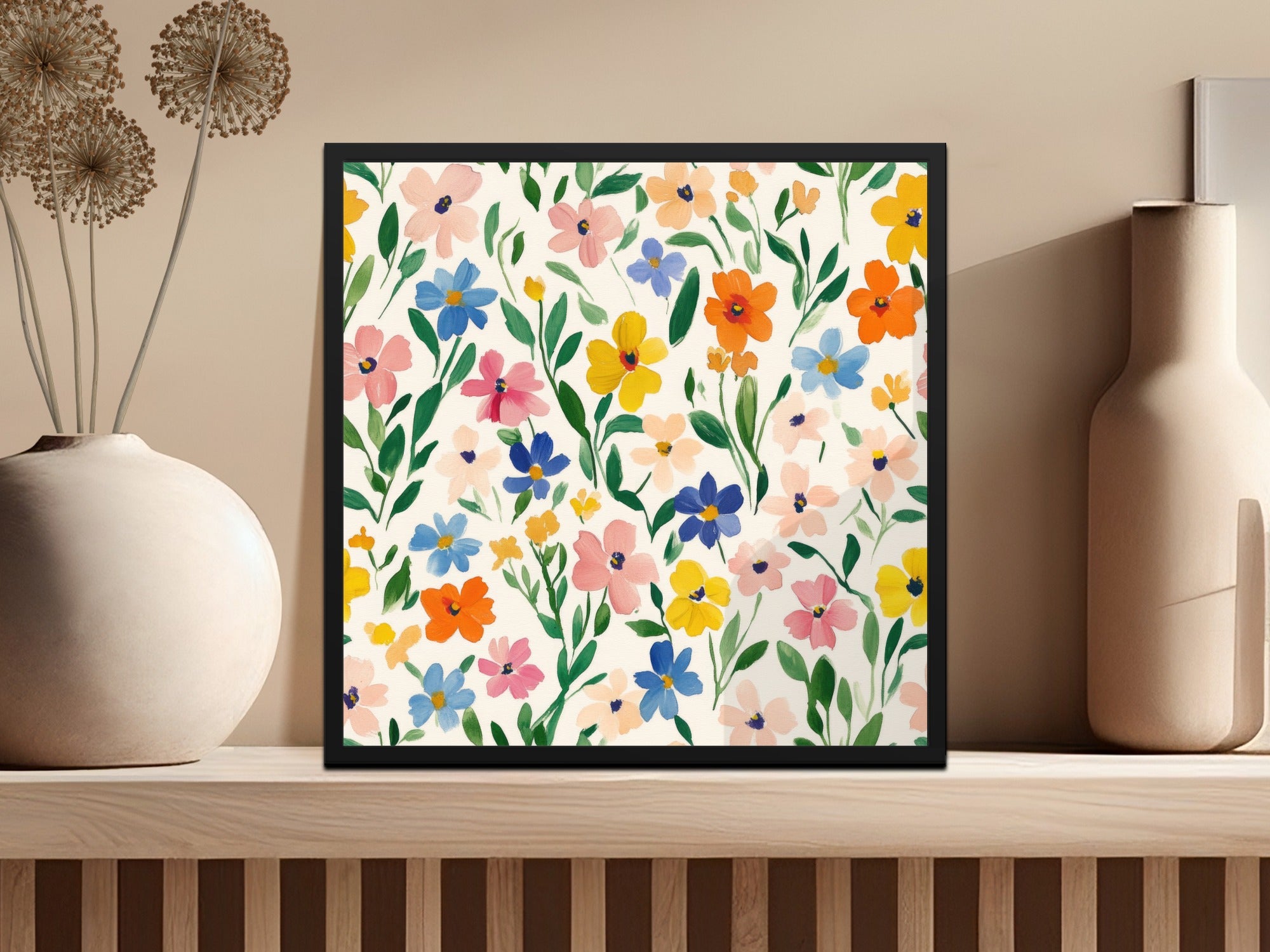 Colorful Floral Print Artwork for Home Decor Product