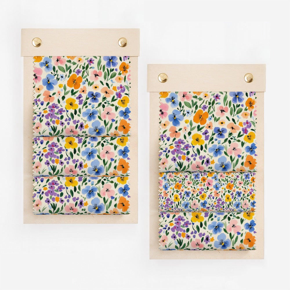 Colorful Floral Patterned Fabric Swatches Collection