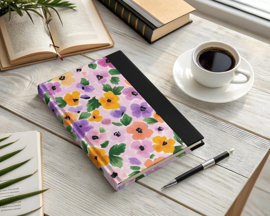 Vibrant Floral Pattern Hardcover Journal Notebook