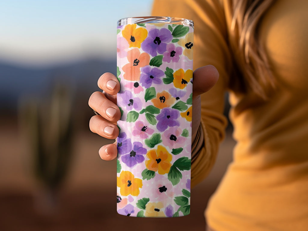 Vibrant Floral Pattern Insulated Tumbler Drinkware