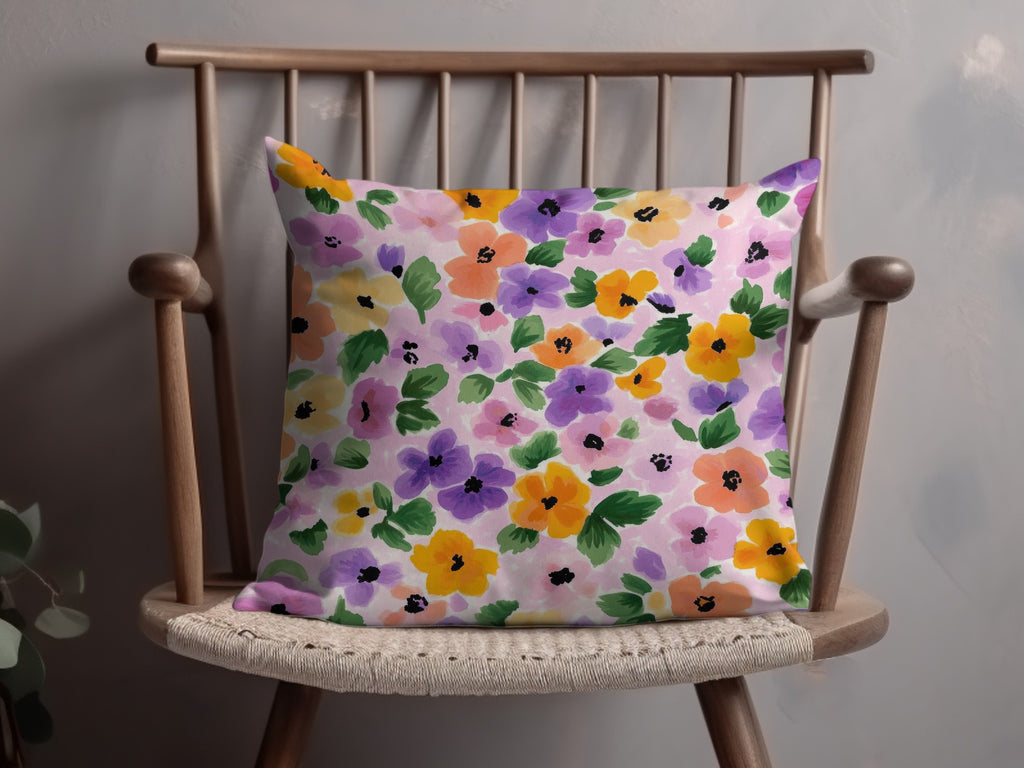 Colorful Floral Design Decorative Pillow Cushion