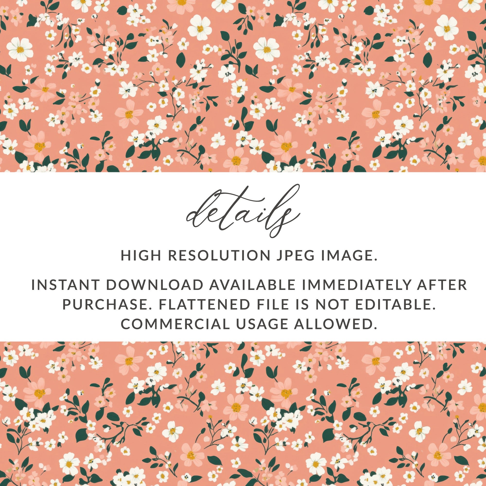 Spring Pastel Patterns Peach Floral and Flower Pattern Digital - Moore and Mountain