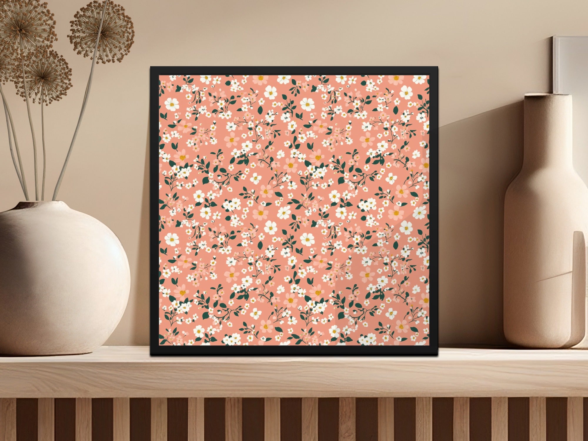 Spring Pastel Patterns Peach Floral and Flower Pattern Digital - Moore and Mountain