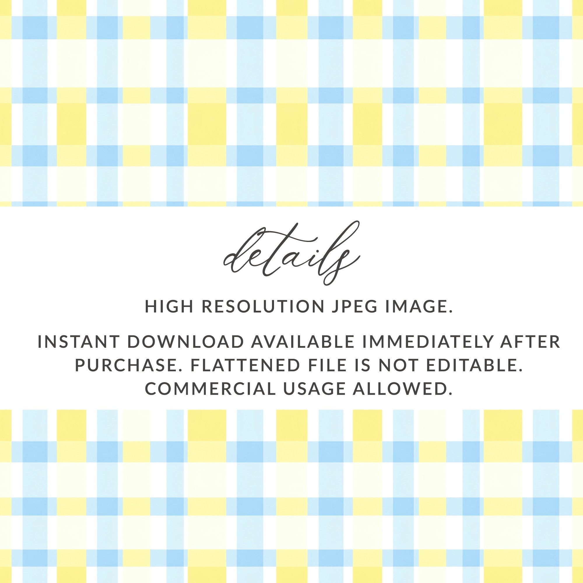 High Resolution Yellow and Blue Plaid Digital Download