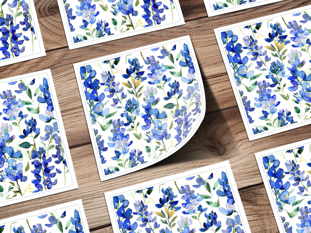 Spring Seamless Pattern Watercolor Bluebonnet Floral Pattern Beautiful Artistic Digital - Moore and Mountain