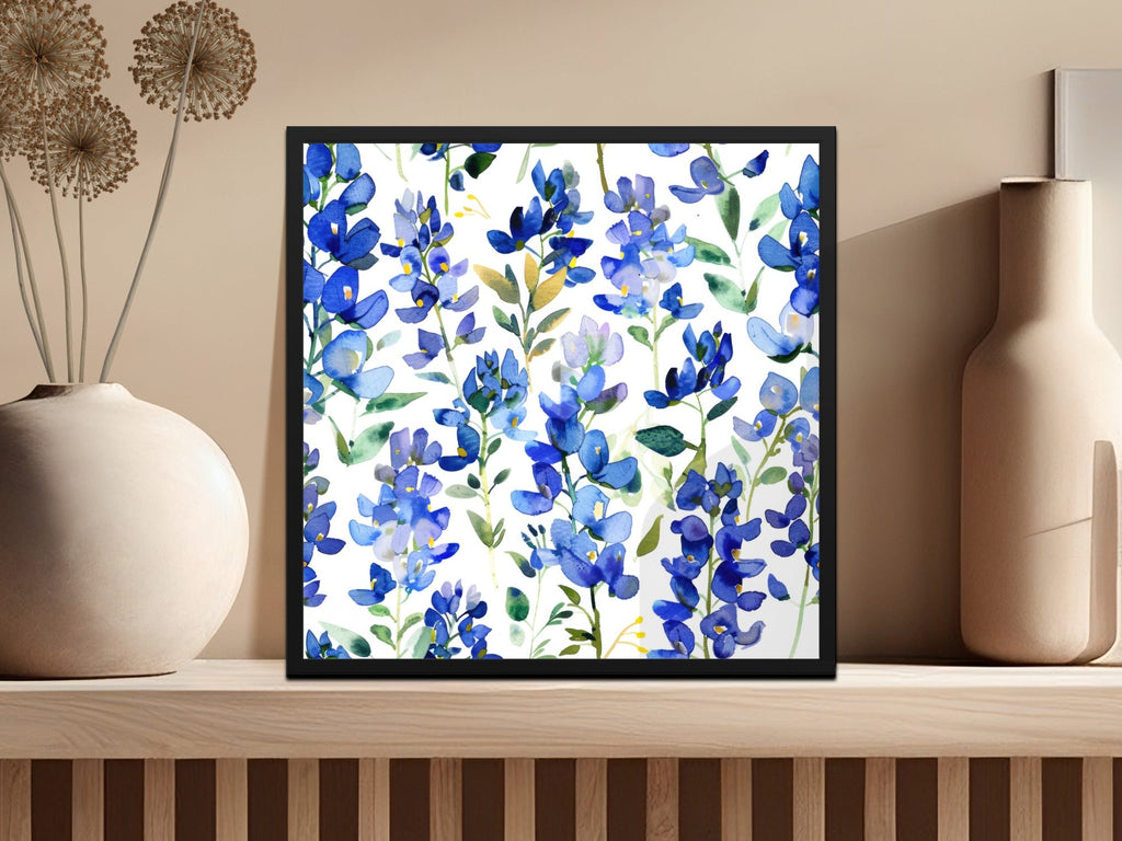 Spring Seamless Pattern Watercolor Bluebonnet Floral Pattern Beautiful Artistic Digital - Moore and Mountain