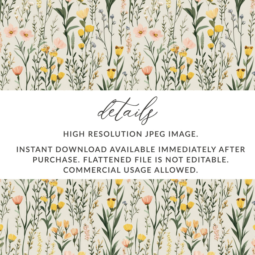 High Resolution Floral Pattern Instant Download Print