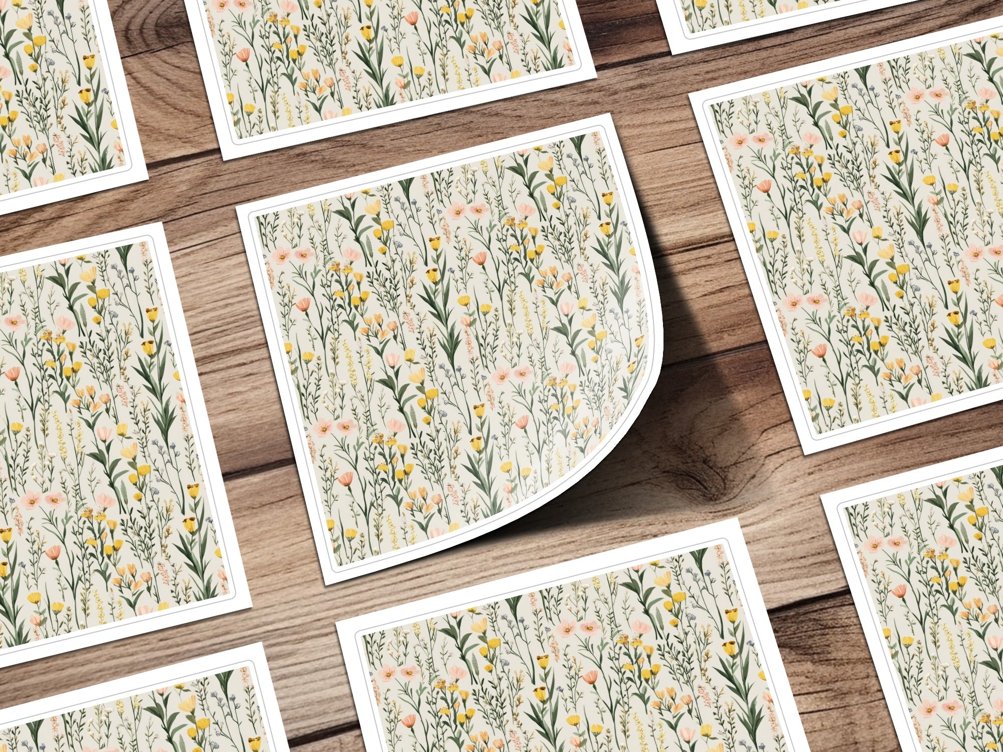 Floral Botanical Artwork Print with Delicate Wildflowers