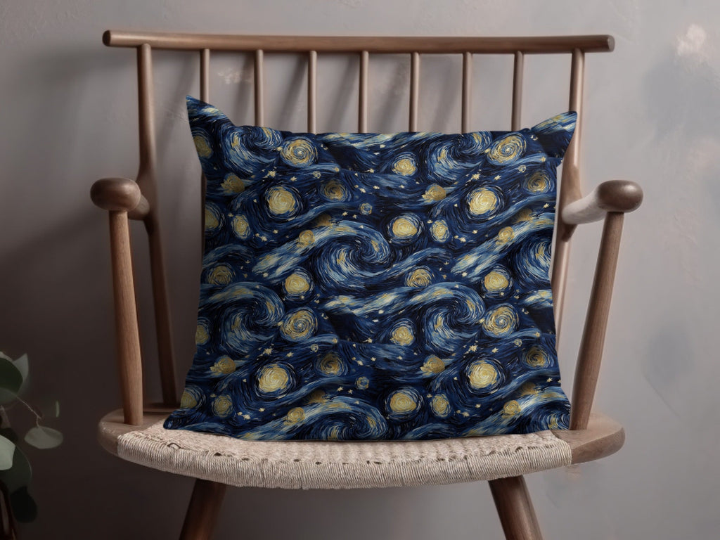 Starry Night Digital Paper, Van Gogh Style, Navy Blue and Gold, Abstract Celestial Art, Seamless Pattern, Digital Download - Moore and Mountain