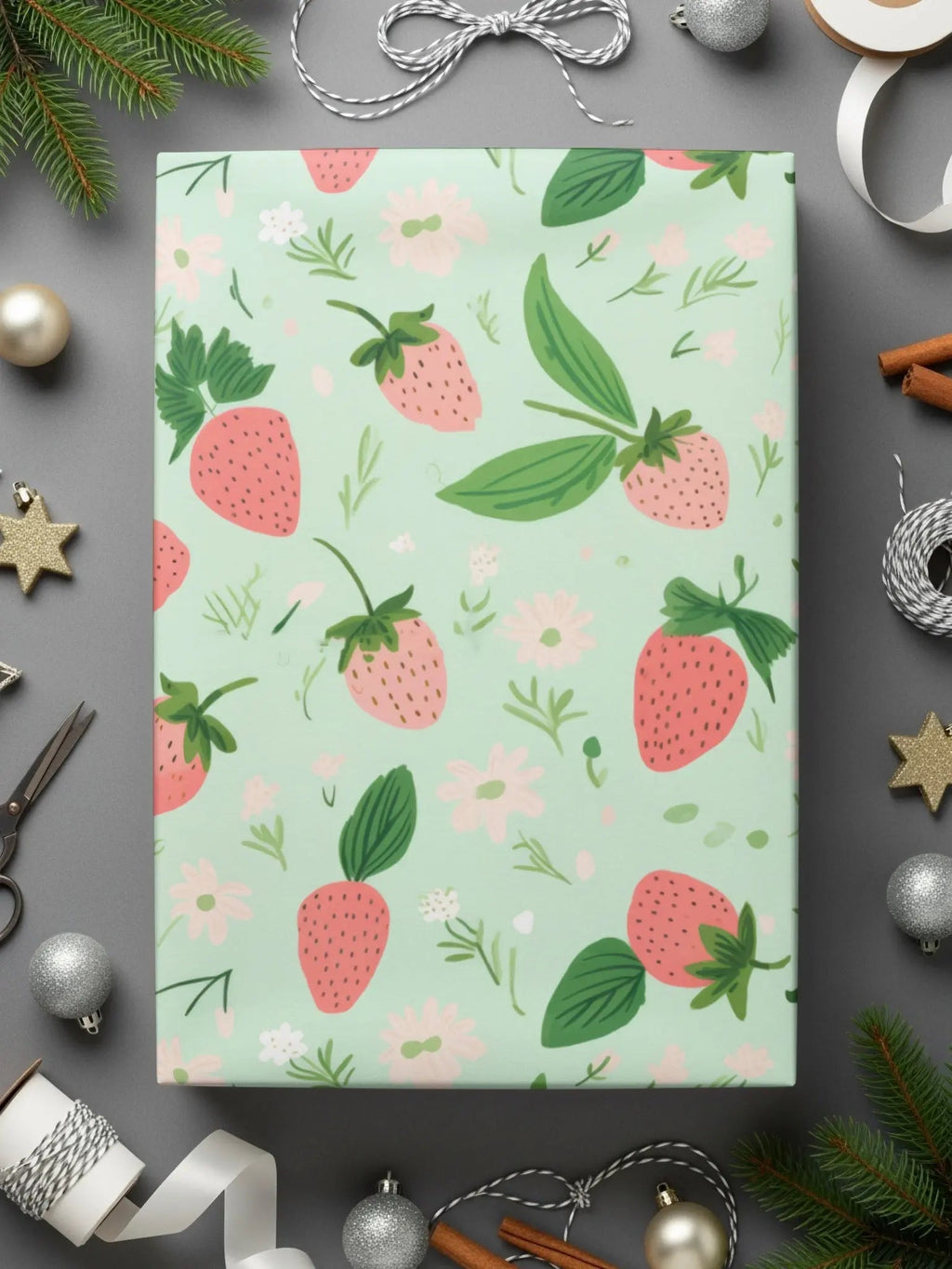 Strawberry Digital Paper, Seamless Pattern, Floral Pattern, Digital Download, Commercial Use, Strawberry Background, Summer Theme - Moore and Mountain