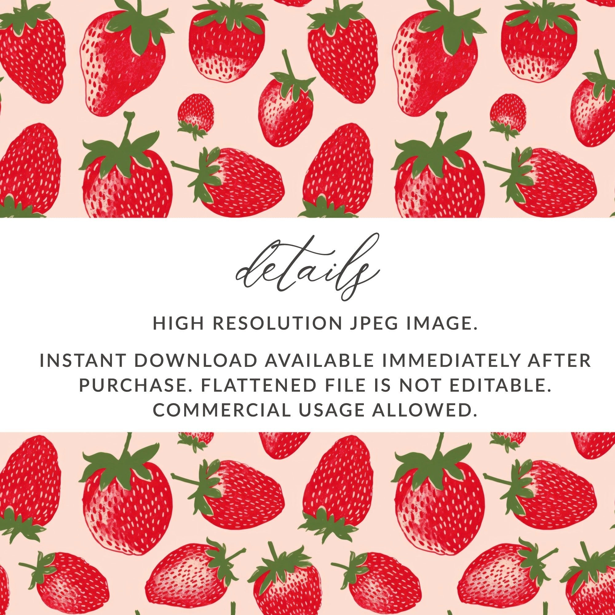 Strawberry Digital Paper, Seamless Pattern, Fruit Pattern, Food Print, Scrapbook Paper, Summer Digital Paper, Fabric Design, Digital - Moore and Mountain