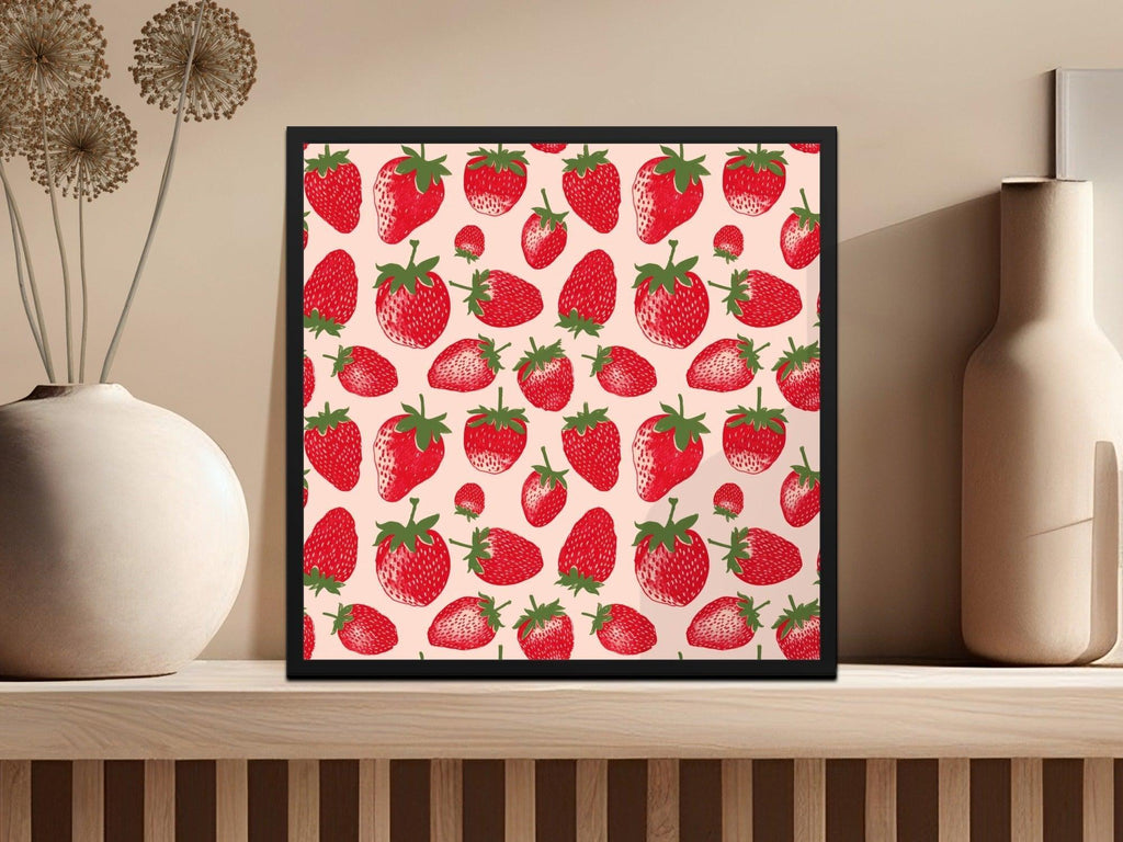 Strawberry Digital Paper, Seamless Pattern, Fruit Pattern, Food Print, Scrapbook Paper, Summer Digital Paper, Fabric Design, Digital - Moore and Mountain