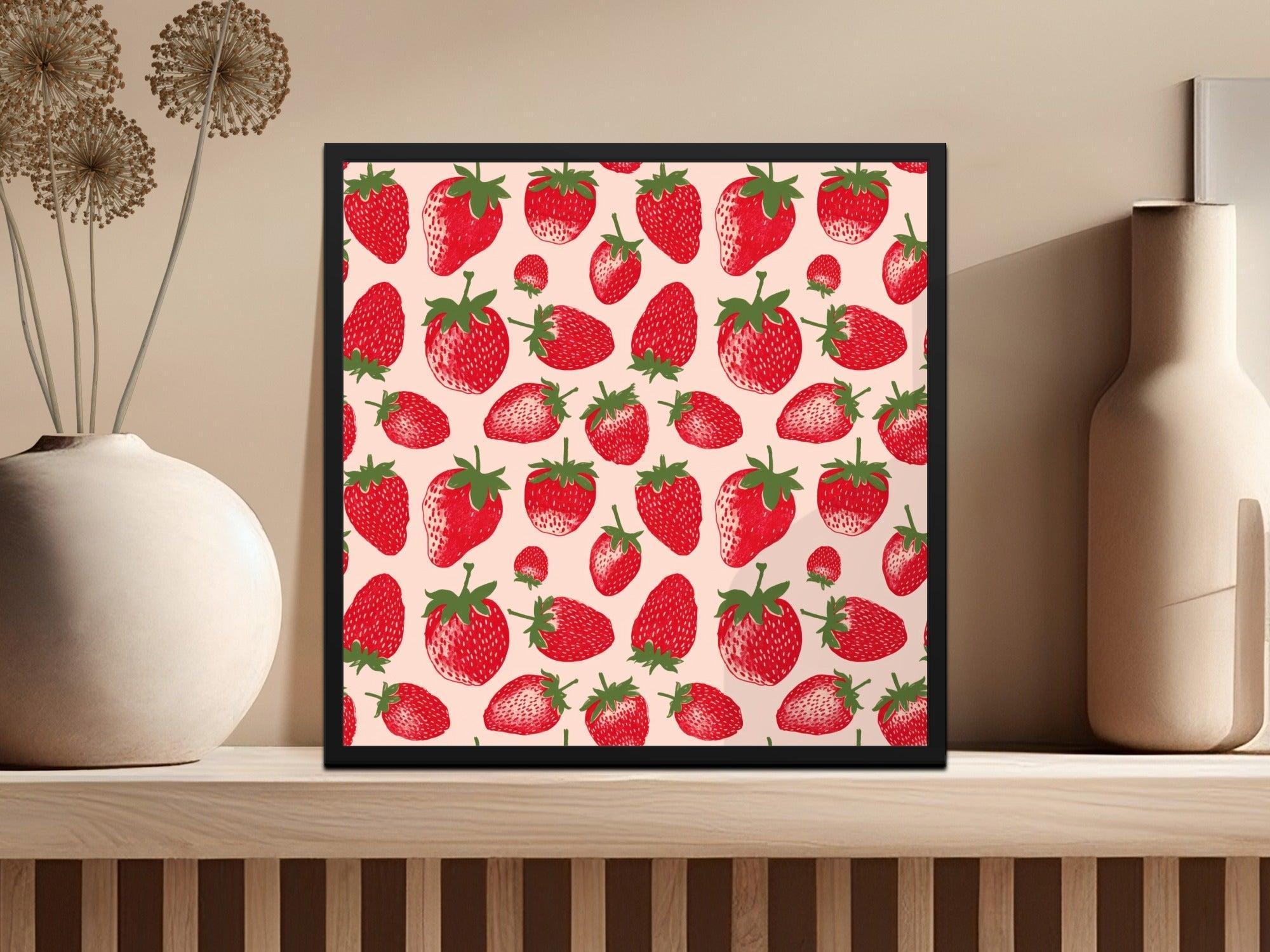 Strawberry Digital Paper, Seamless Pattern, Fruit Pattern, Food Print, Scrapbook Paper, Summer Digital Paper, Fabric Design, Digital - Moore and Mountain