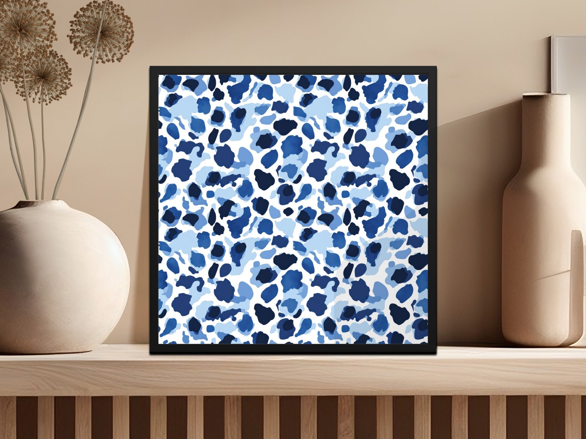 Stylish Blue and White Camouflage Design Pattern Digital - Moore and Mountain