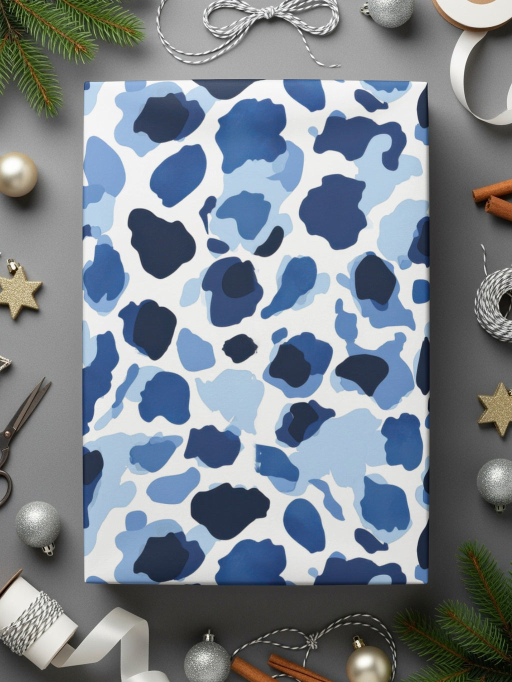 Stylish Blue and White Camouflage Design Pattern Digital - Moore and Mountain