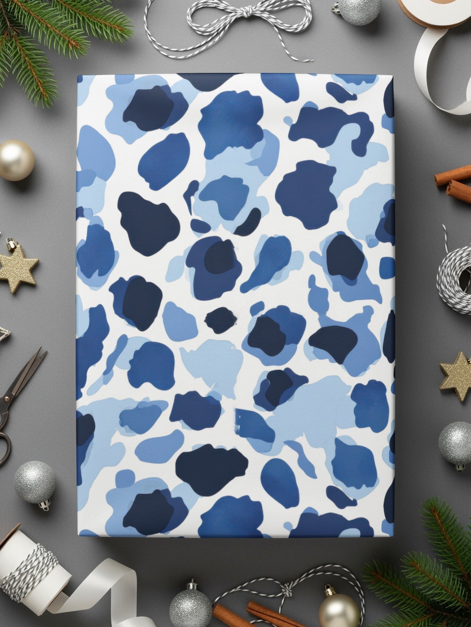 Stylish Blue and White Camouflage Design Pattern Digital - Moore and Mountain