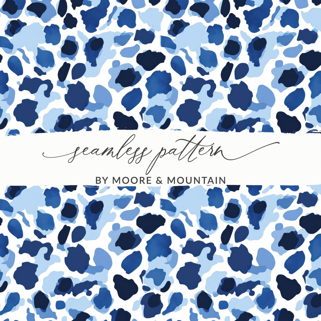 Stylish Blue and White Camouflage Design Pattern Digital - Moore and Mountain