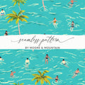 Summer Vibes Digital Pattern, Seamless Swimming Design, Palm Trees Digital Paper, Tropical Sea Print, Summertime Digital Download - Moore and Mountain