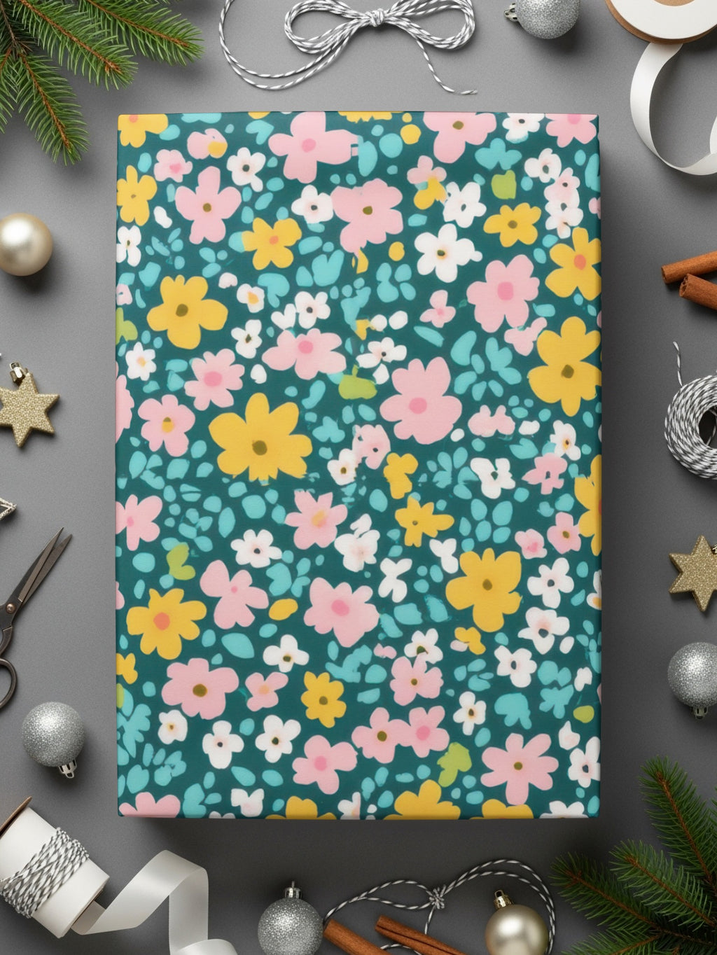 Vibrant Floral Pattern Gift Wrap for Special Occasions