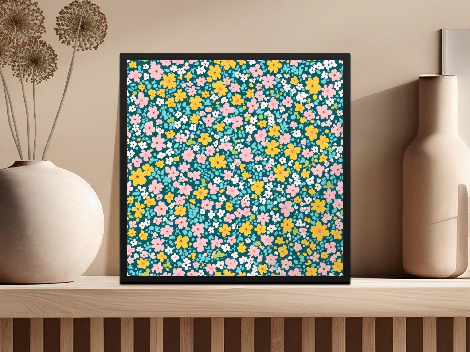 Colorful Floral Pattern Art Print for Home Decor