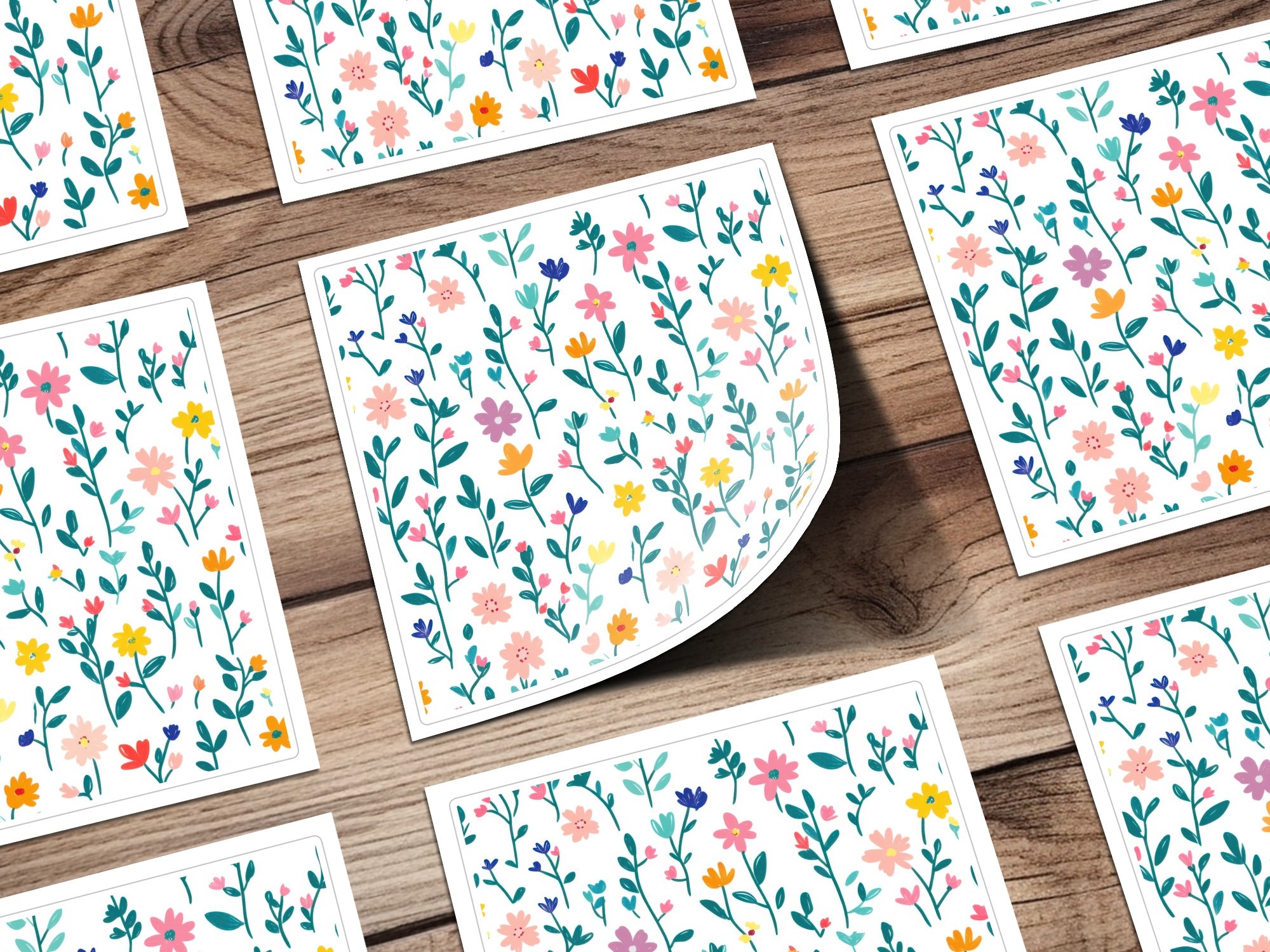 Colorful Floral Pattern Decorative Sticker Sheet Set