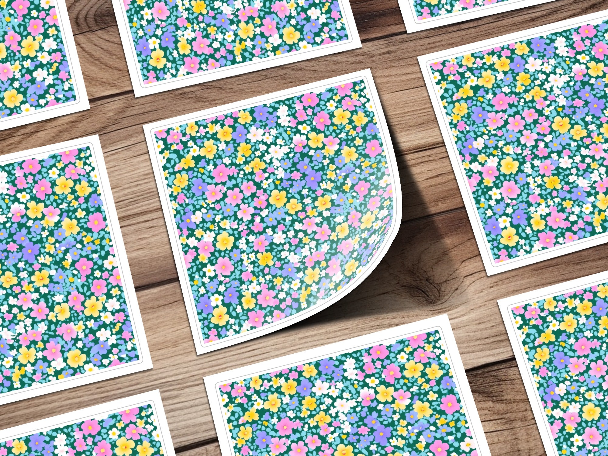 Colorful Floral Pattern Design Sticker Sheet Product