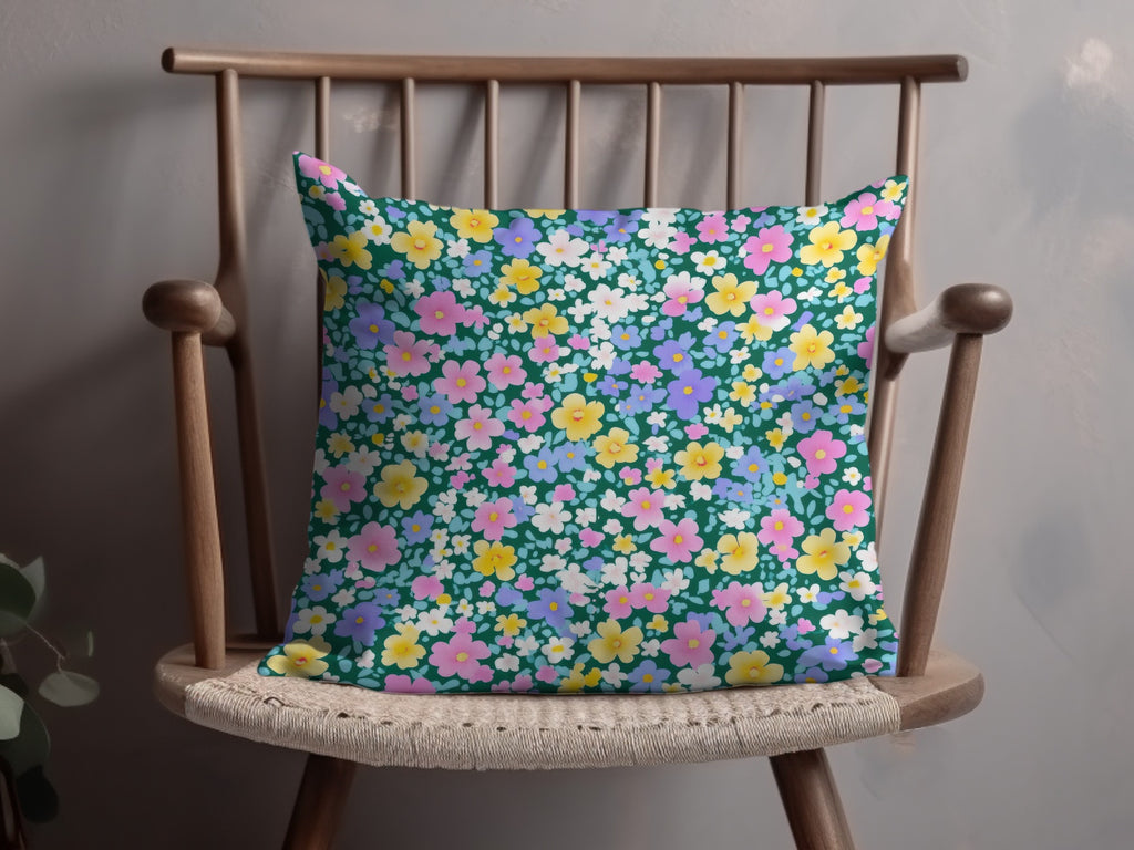 Vibrant Floral Cushion with Multicolor Petals Pillow