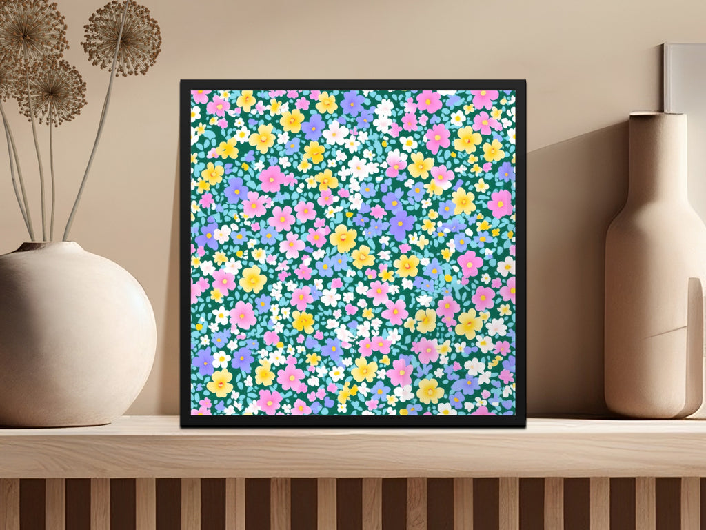 Colorful Floral Pattern Art Print for Home Decor