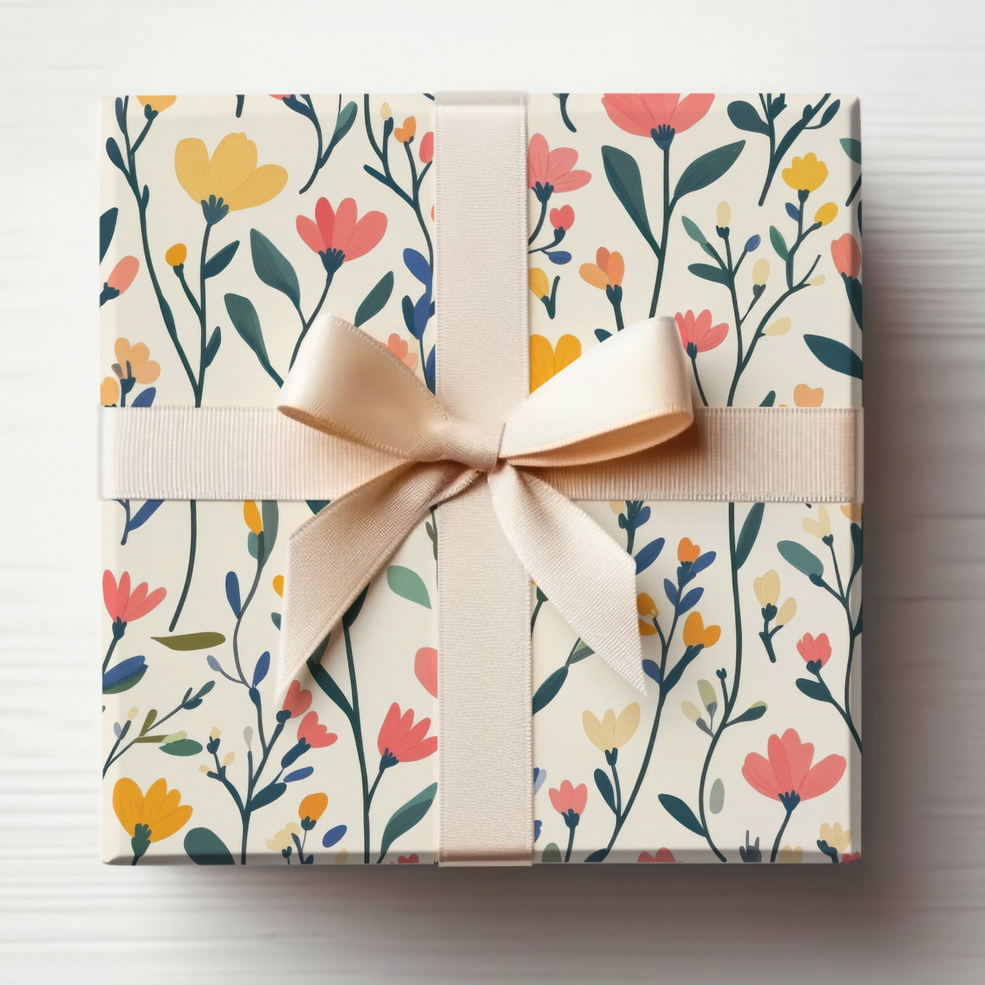 Elegant Floral Gift Box with Ribbon for Special Occasions