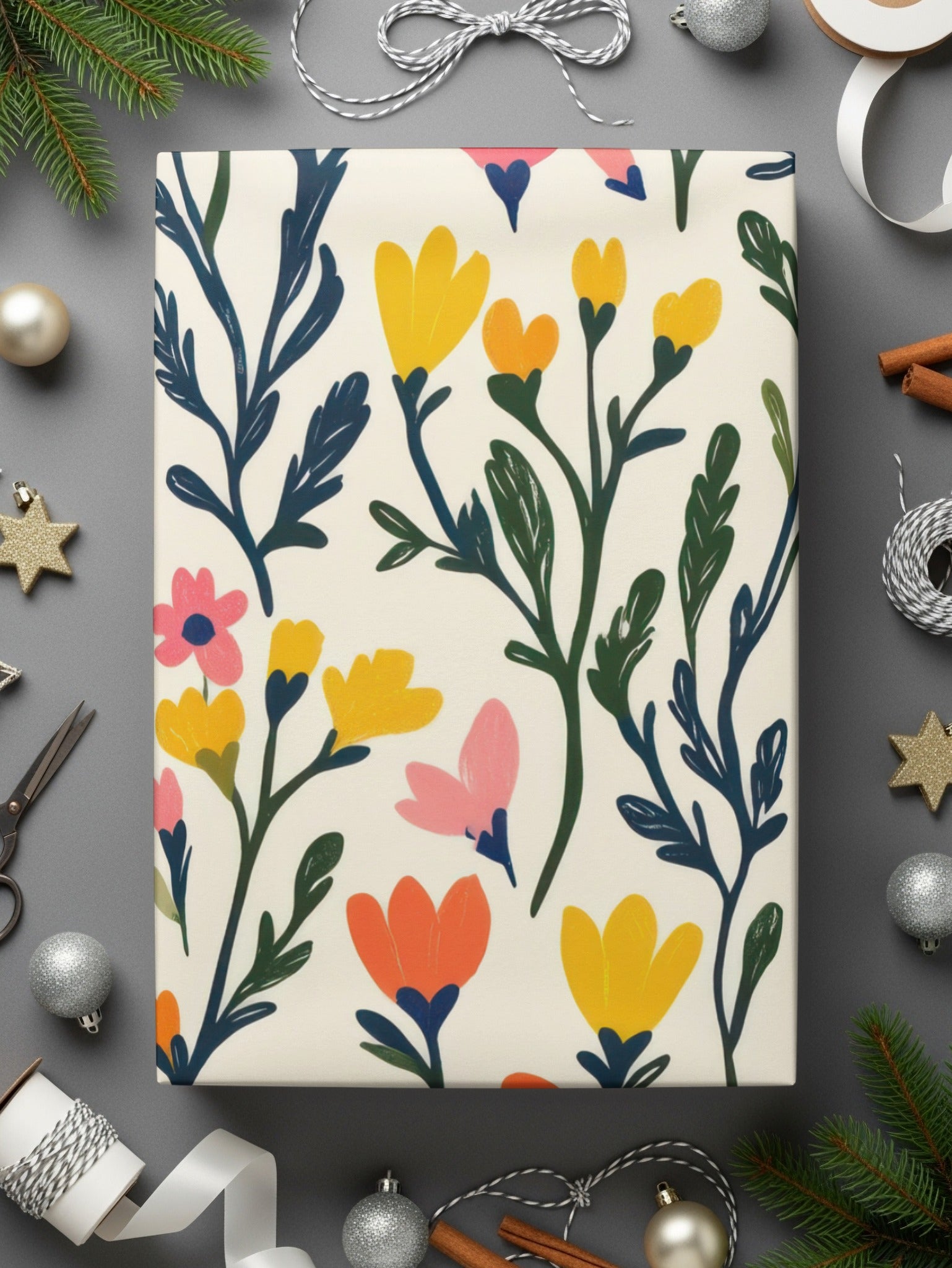 Vibrant Floral Pattern Gift Wrap for All Occasions