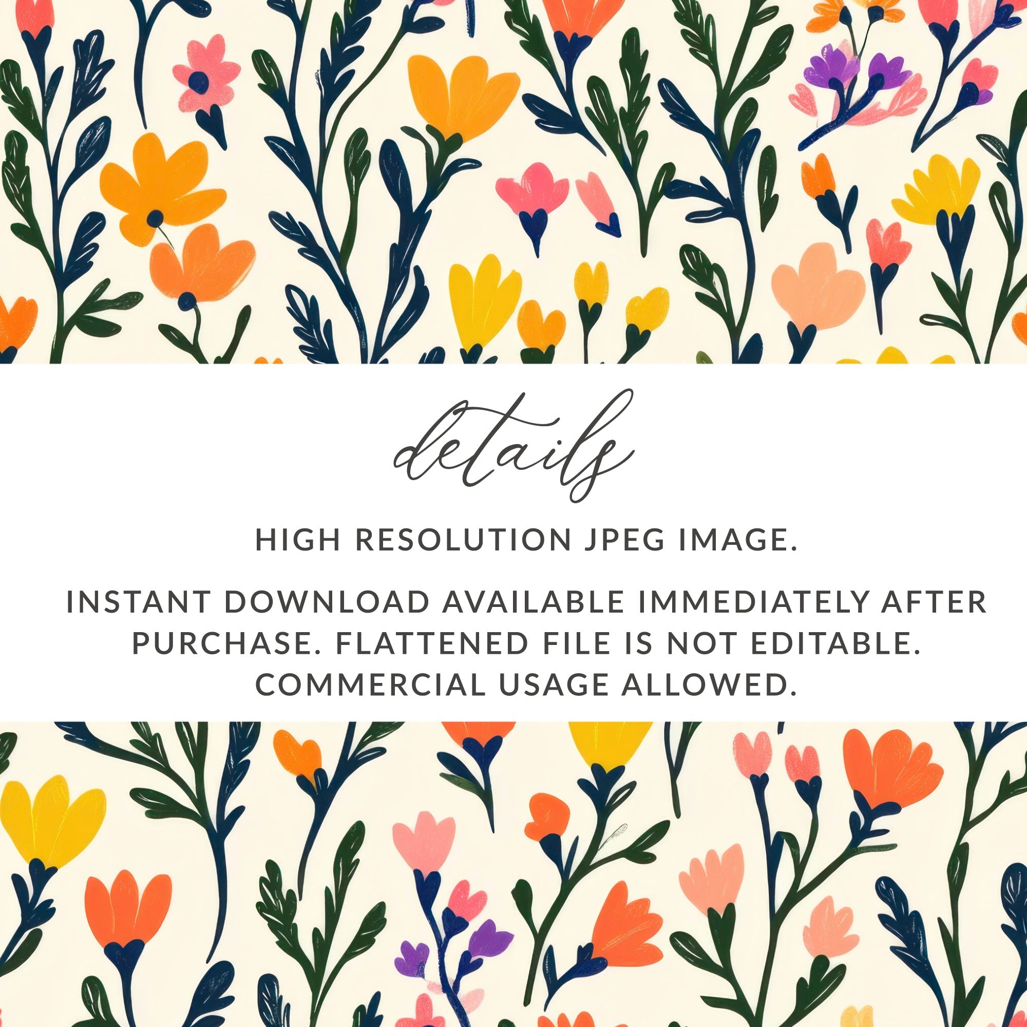 Colorful Floral Pattern High Resolution JPEG Image