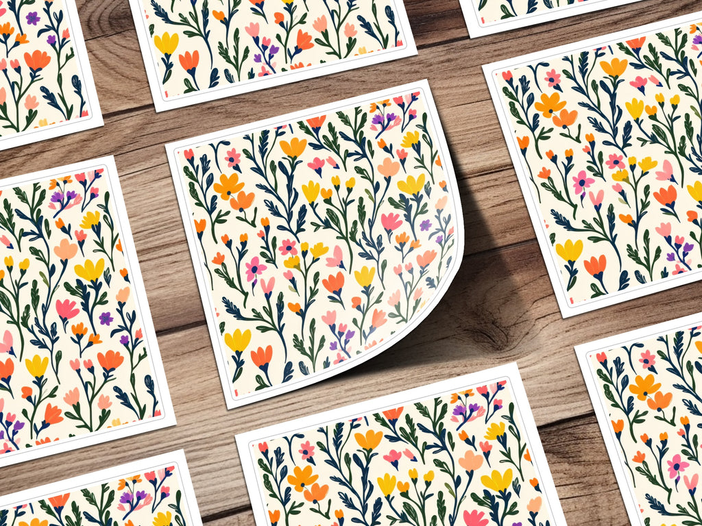 Colorful Floral Pattern Decorative Sticker Set