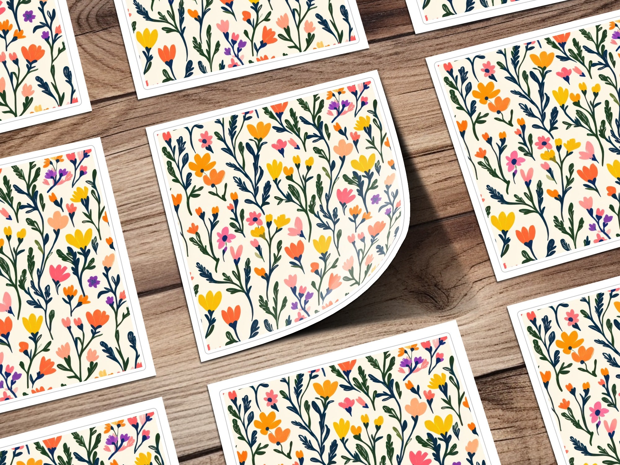 Colorful Floral Pattern Decorative Sticker Set