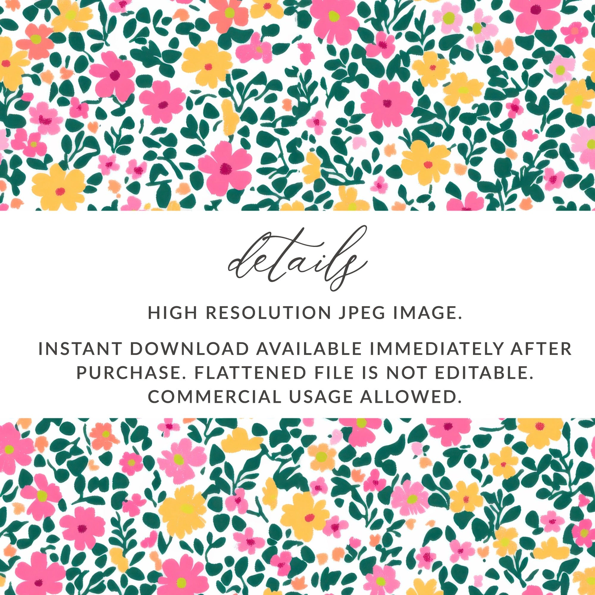 High Resolution Floral Pattern Instant Download Image