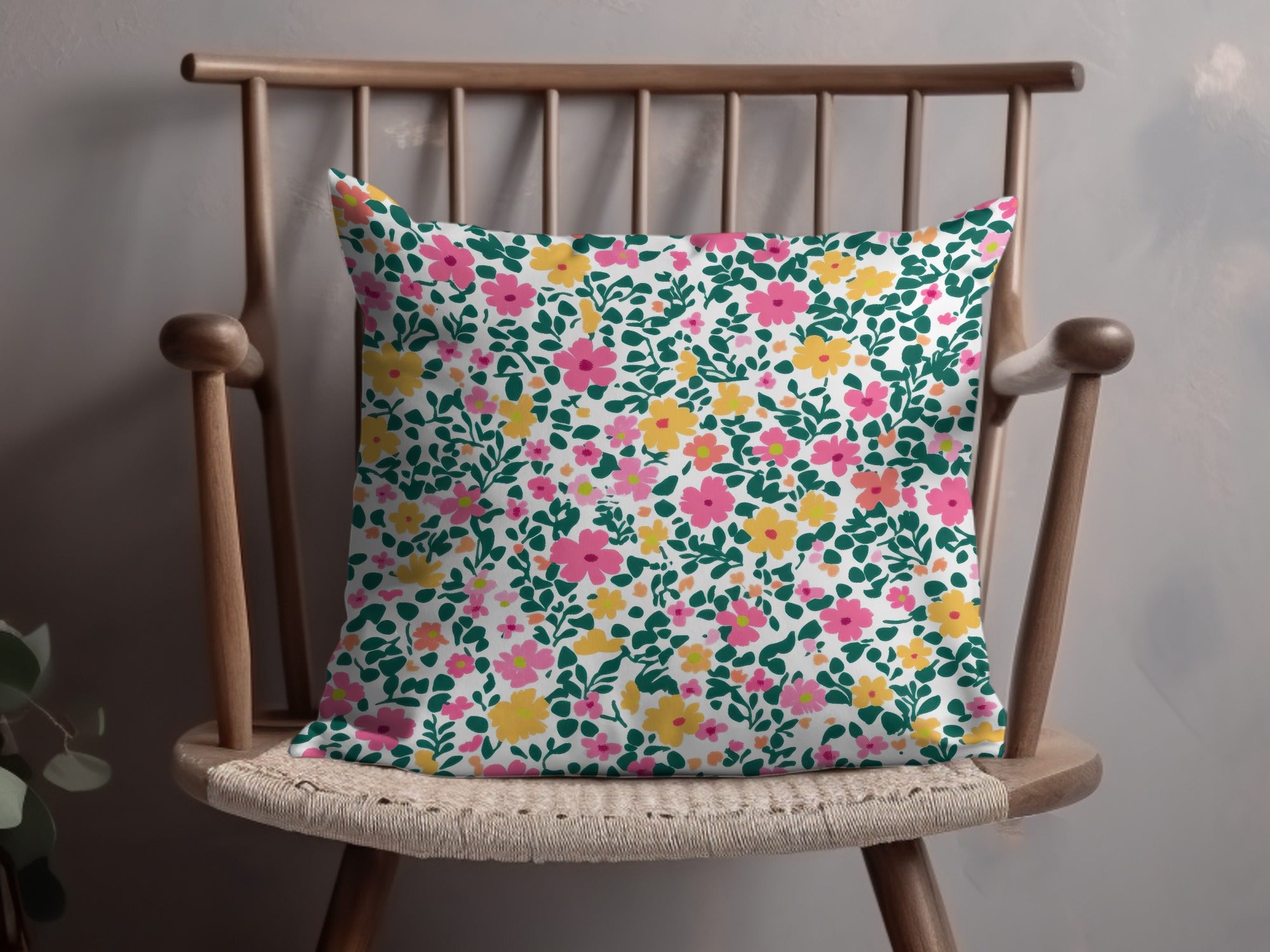 Vibrant Floral Printed Cushion Cover for Home Decor