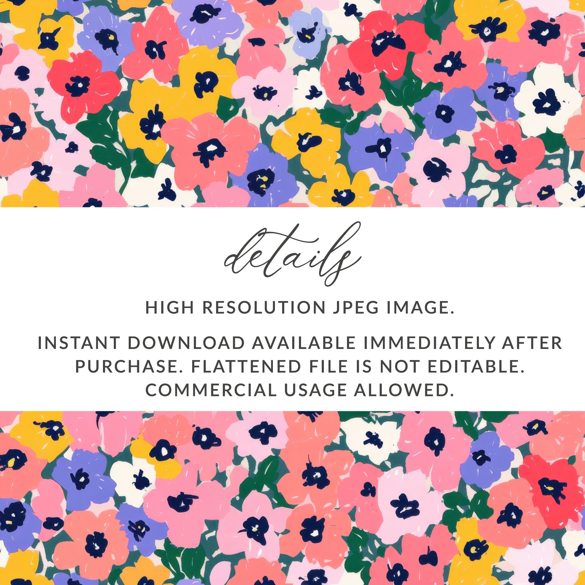 High Resolution Colorful Floral Instant Download Image