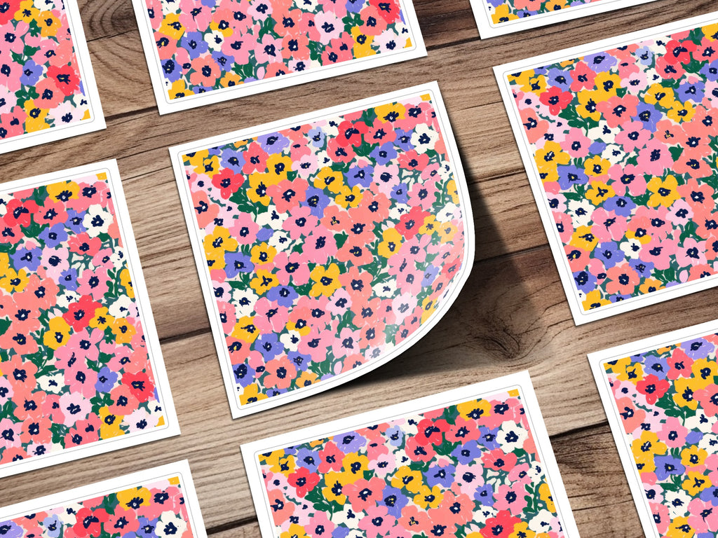 Colorful Floral Pattern Decorative Sticker Sheets
