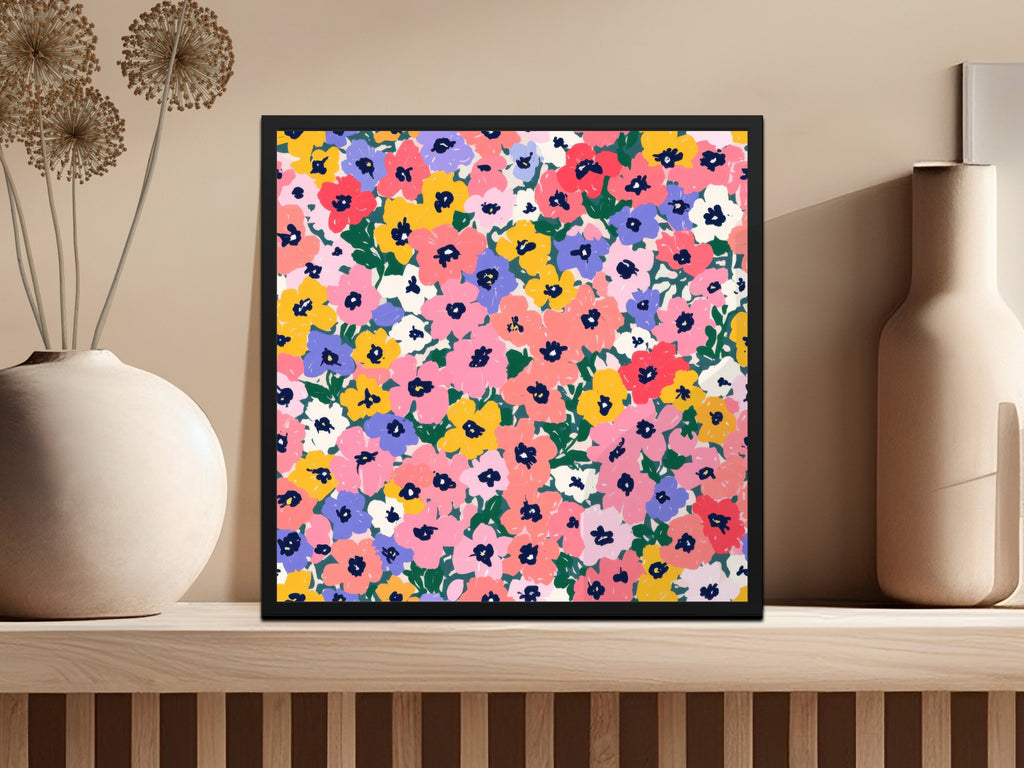 Colorful Floral Pattern Art Print Wall Decor
