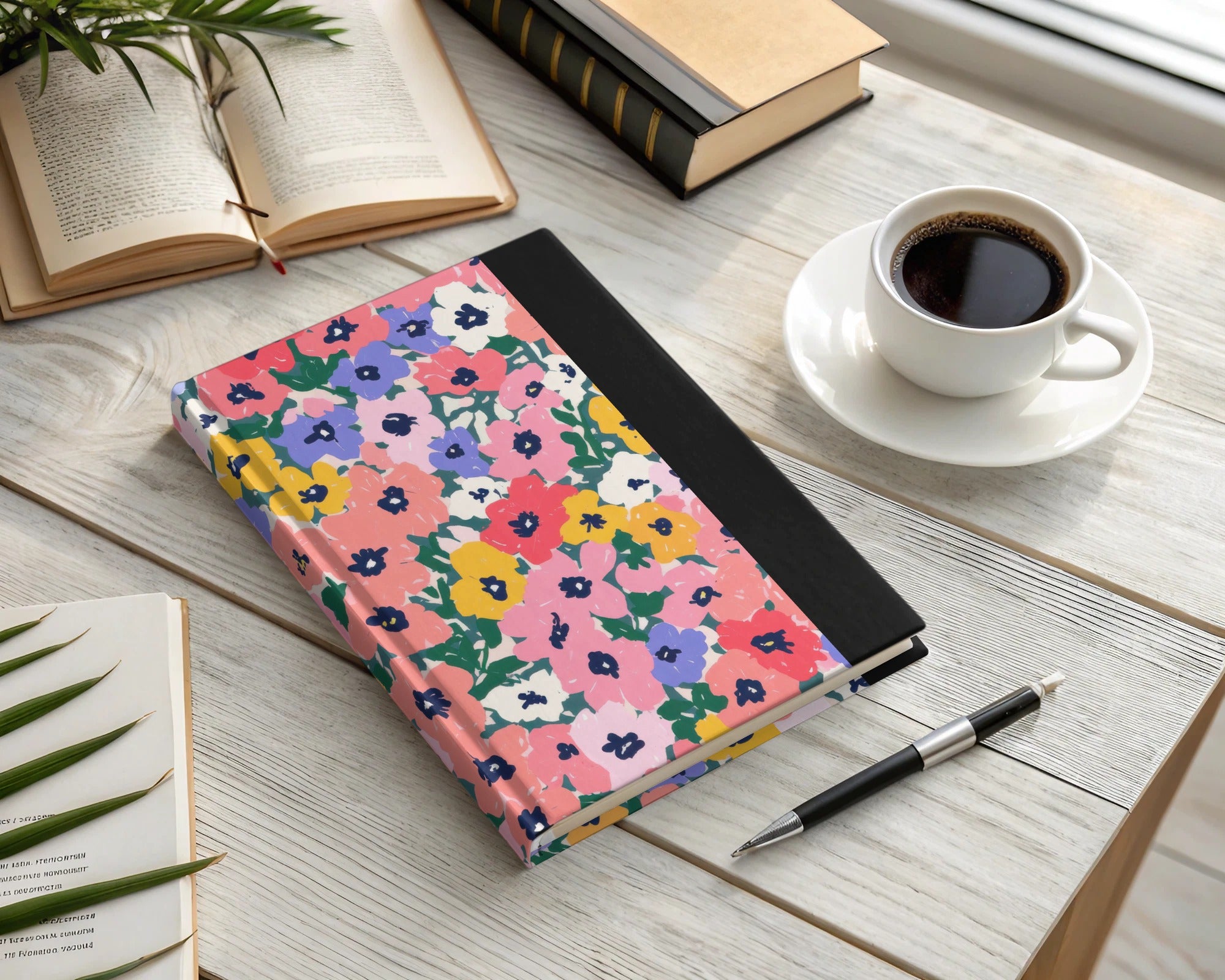 Colorful Floral Design Hardcover Journal for Daily Notes