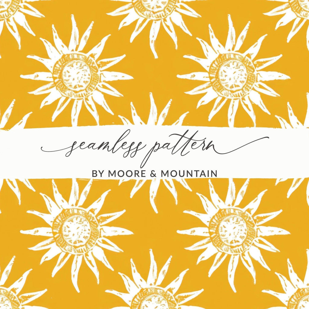 Sun Digital Paper, Seamless Pattern, Sunshine Design, Summer Digital Paper, Sunburst Digital Download, Bright Background, JPEG Files - Moore and Mountain
