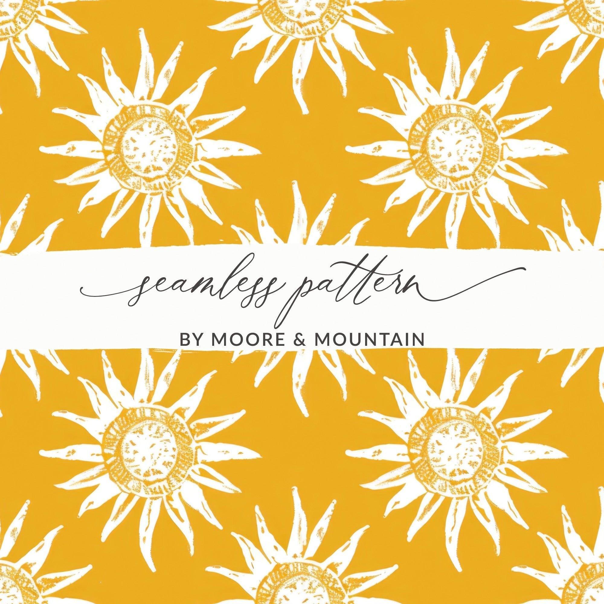 Sun Digital Paper, Seamless Pattern, Sunshine Design, Summer Digital Paper, Sunburst Digital Download, Bright Background, JPEG Files - Moore and Mountain